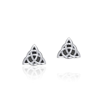 Small Triquetra Silver Post Earrings TER1814 - Jewelry
